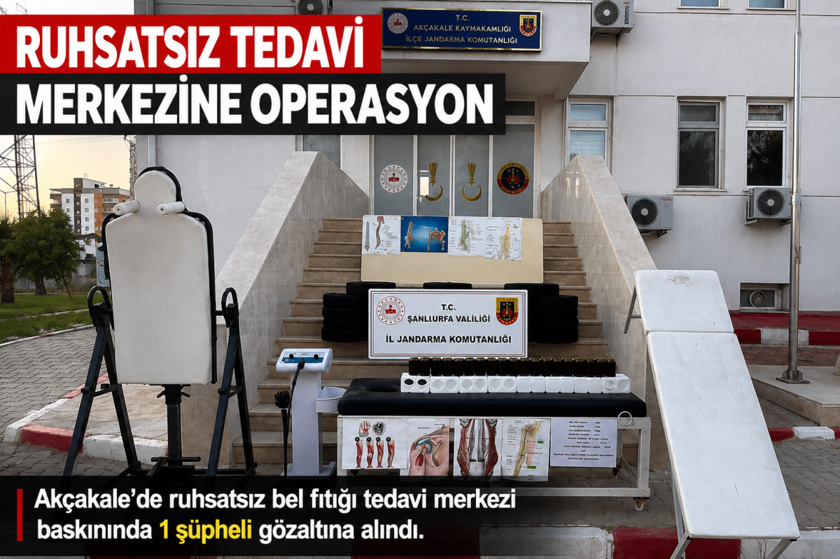 Akçakale'de Ruhsatsız Tedavi Merkezine Jandarma Operasyonu