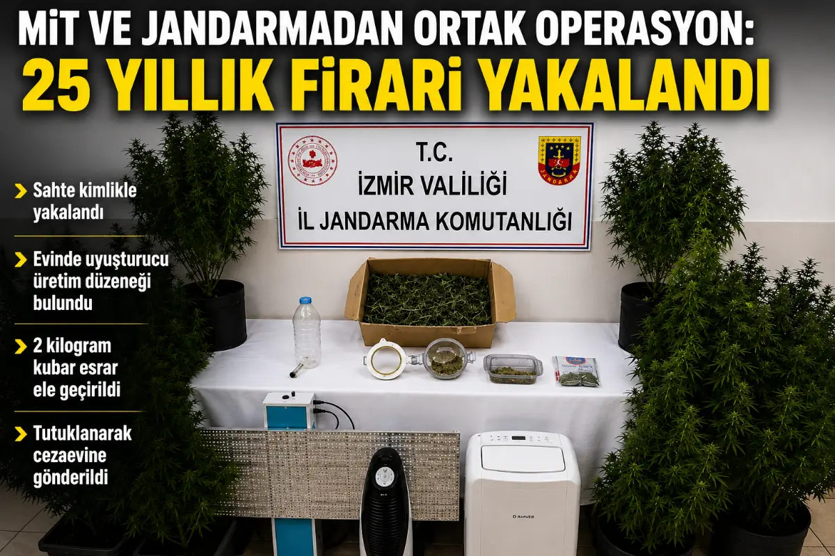 MİT ve Jandarmadan Ortak Operasyon: 25 Yıllık Firari Urla’da Yakalandı