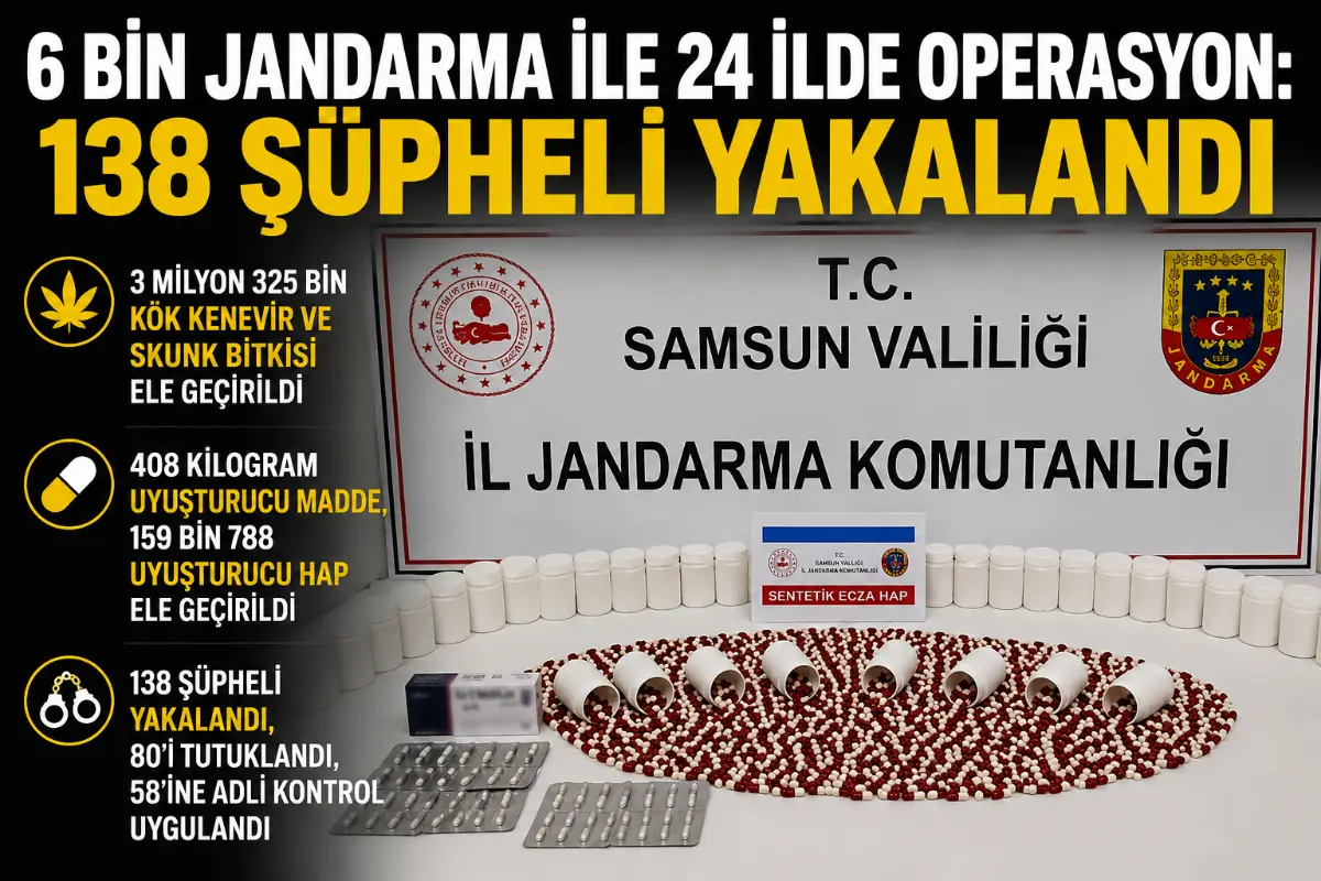 24 İlde Uyuşturucu Operasyonu: 138 Şüpheli Yakalandı, 80’i Tutuklandı